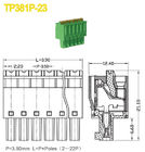 Зеленые положения 300В/8А УЛ94-В0 женщины 2-22 терминального блока дистанционирования 3.5мм Плугабле
