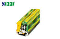 Блоки желтых/зеленого цвета 8.2mm ширины 6mm2 гама рельса терминальные смололи разъем earthing