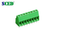 вход провода терминального блока PCB 2.54mm латунный зеленый прямоугольный